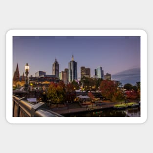 The Melbourne skyline from Princess Bridge, Victoria, Australia. Sticker